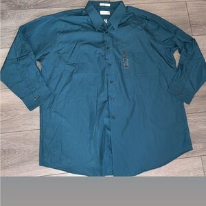 Van Heusen Men’s Dress Shirt Blue Size 18 32/33 Big Long Sleeved Button Down New